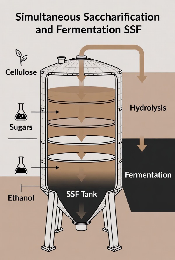 Phương pháp lên men đồng thời đường hóa và lên men (SSF)