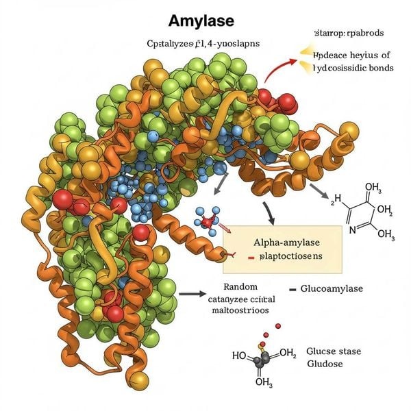 Enzyme phân hủy tinh bột cắt đứt các liên kết trong tinh bột, chuyển hóa chúng thành đường đơn