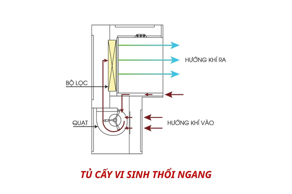 Tủ cấy vi sinh thổi ngang phù hợp với thao tác yêu cầu ít xáo trộn