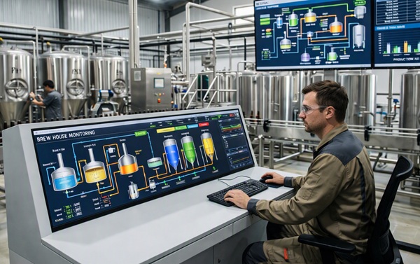 Hệ thống PLC/SCADA giúp tự động kiểm soát nhiệt độ bồn lên men